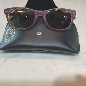 Ray Ban New Wayfarer style burgundy sun glasses